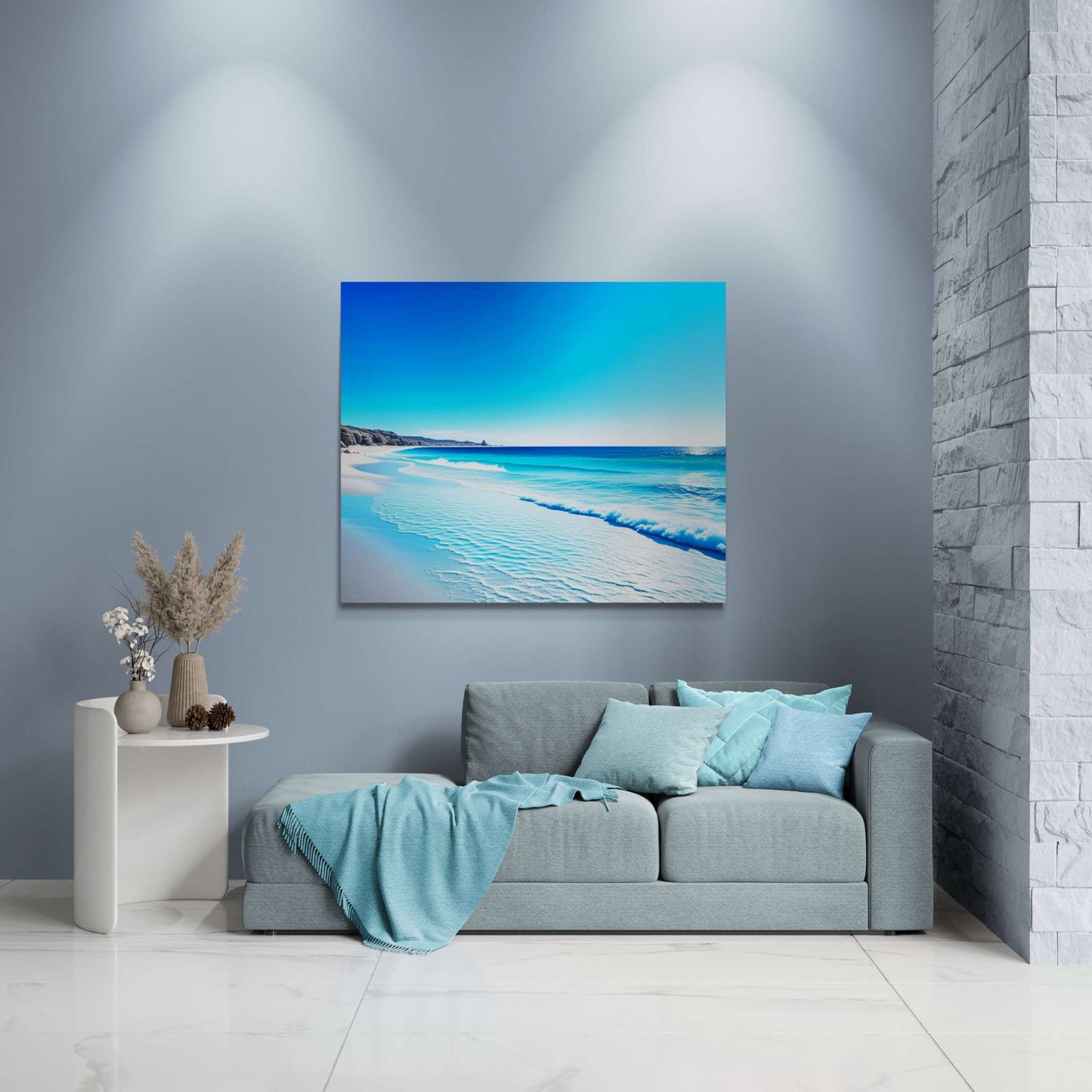 coastal artwork, ocean canvas wall art, beach canvas art, abstract seascape