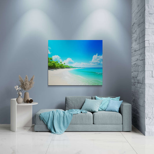 coastal artwork, ocean canvas wall art, beach canvas art, abstract seascape