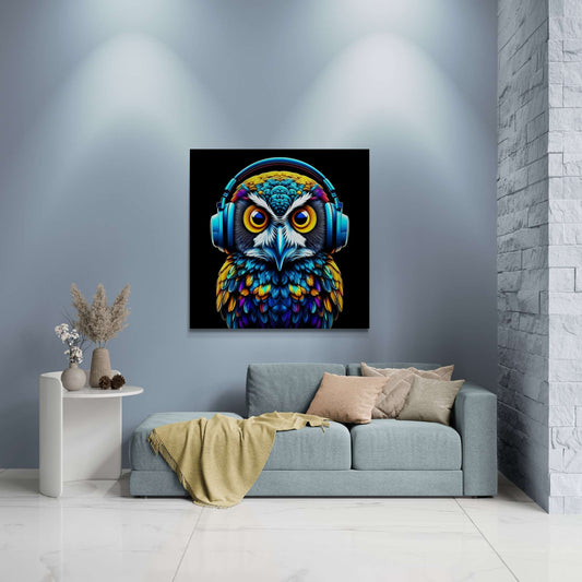 owl canvas wall art, abstract owl canvas, gaming wall art