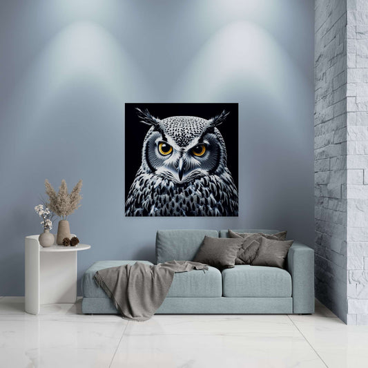 owl canvas wall art, abstract owl canvas, gaming wall art