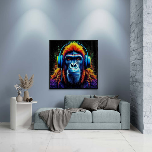monkey artwork, gaming wall art, monkey wall art canvas