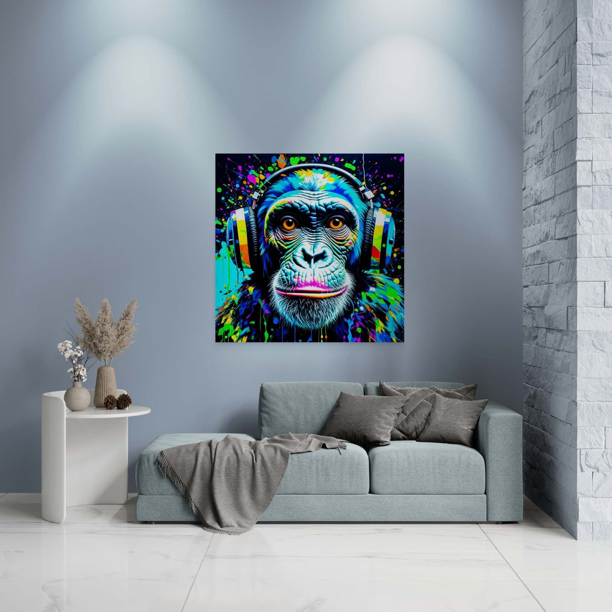 monkey artwork, gaming wall art, monkey wall art canvas