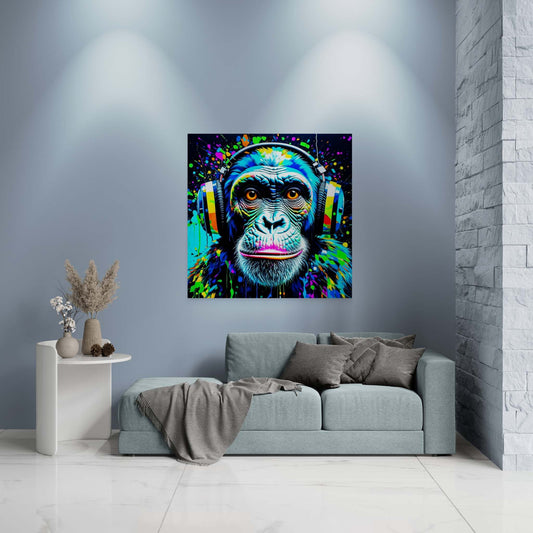 monkey artwork, gaming wall art, monkey wall art canvas