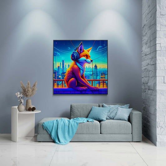 fox artwork, gaming wall art, fox canvas art