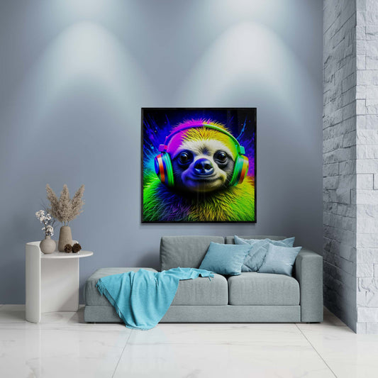 sloth artwork, sloth wall art, gaming wall art