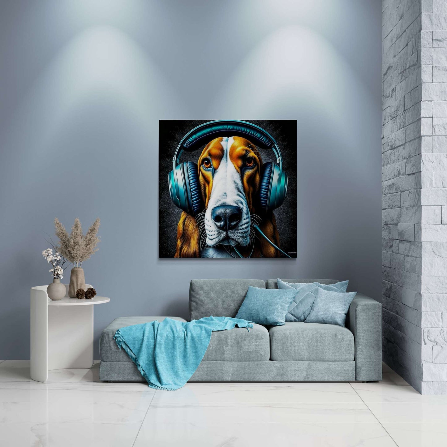 basset hound artwork, basset hound wall art canvas, gaming wall art