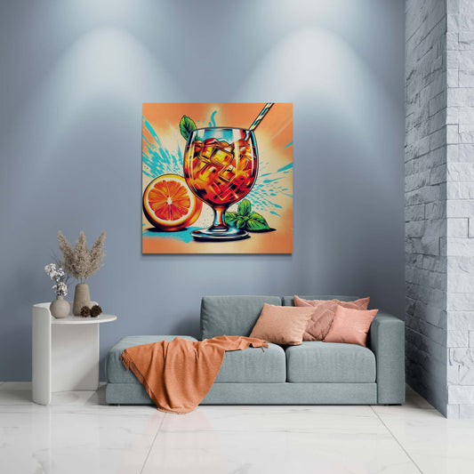 aperol spritz poster, cocktail poster, bar cart decor