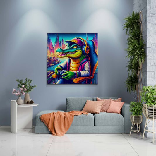 crocodile artwork. gaming wall art, crocodile wall art