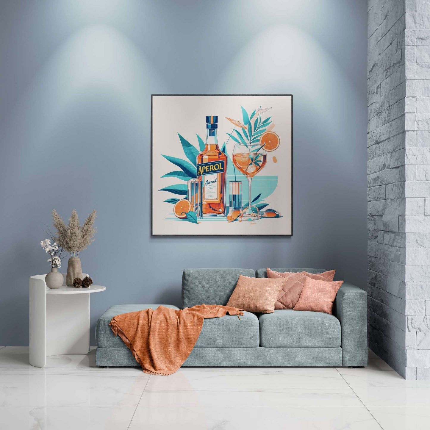 aperol spritz poster, cocktail poster, bar cart decor