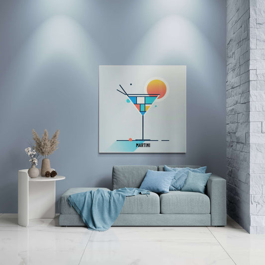 cocktail poster, bar cart decor