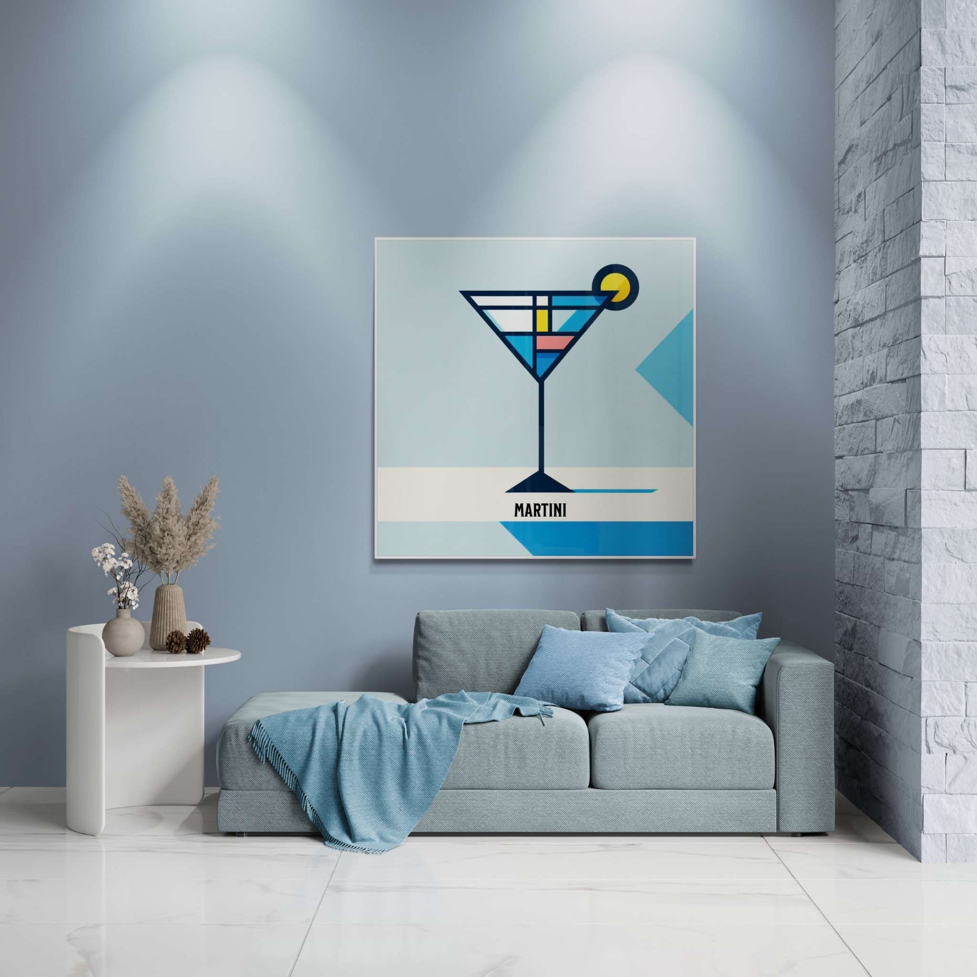 cocktail poster, bar cart decor