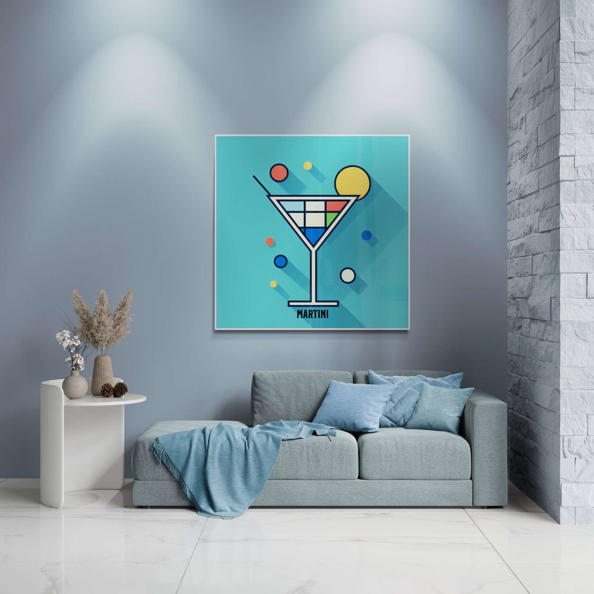 cocktail poster, bar cart decor