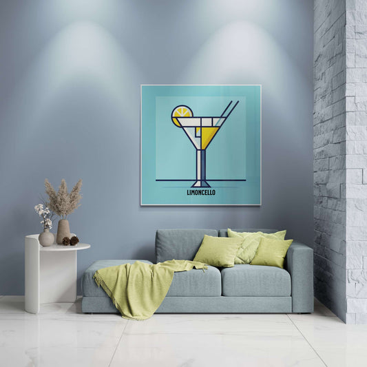 bar cart decor, cocktail poster, limoncello