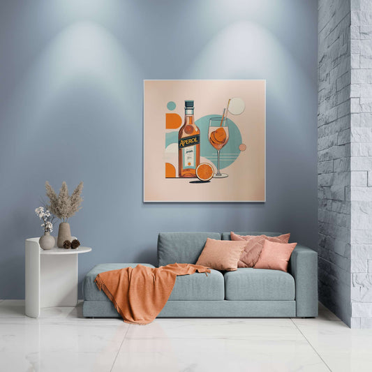 aperol spritz poster, cocktail poster, bar cart decor