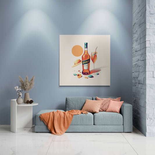 aperol spritz poster, cocktail poster, bar cart decor