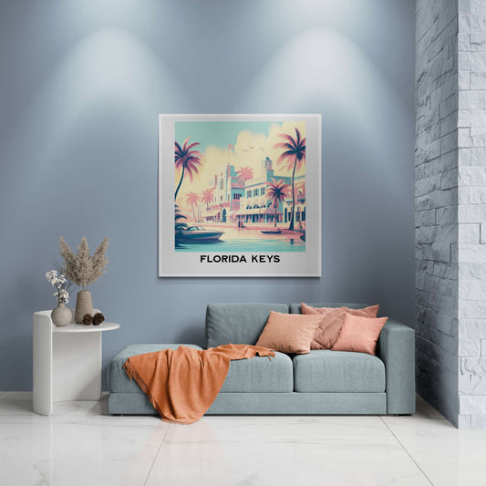 retro travel poster, florida poster, florida wall art