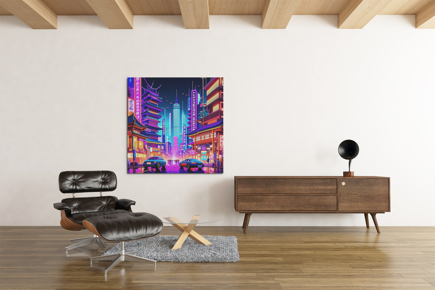 city skyline wall art, cityscape, colorful city print