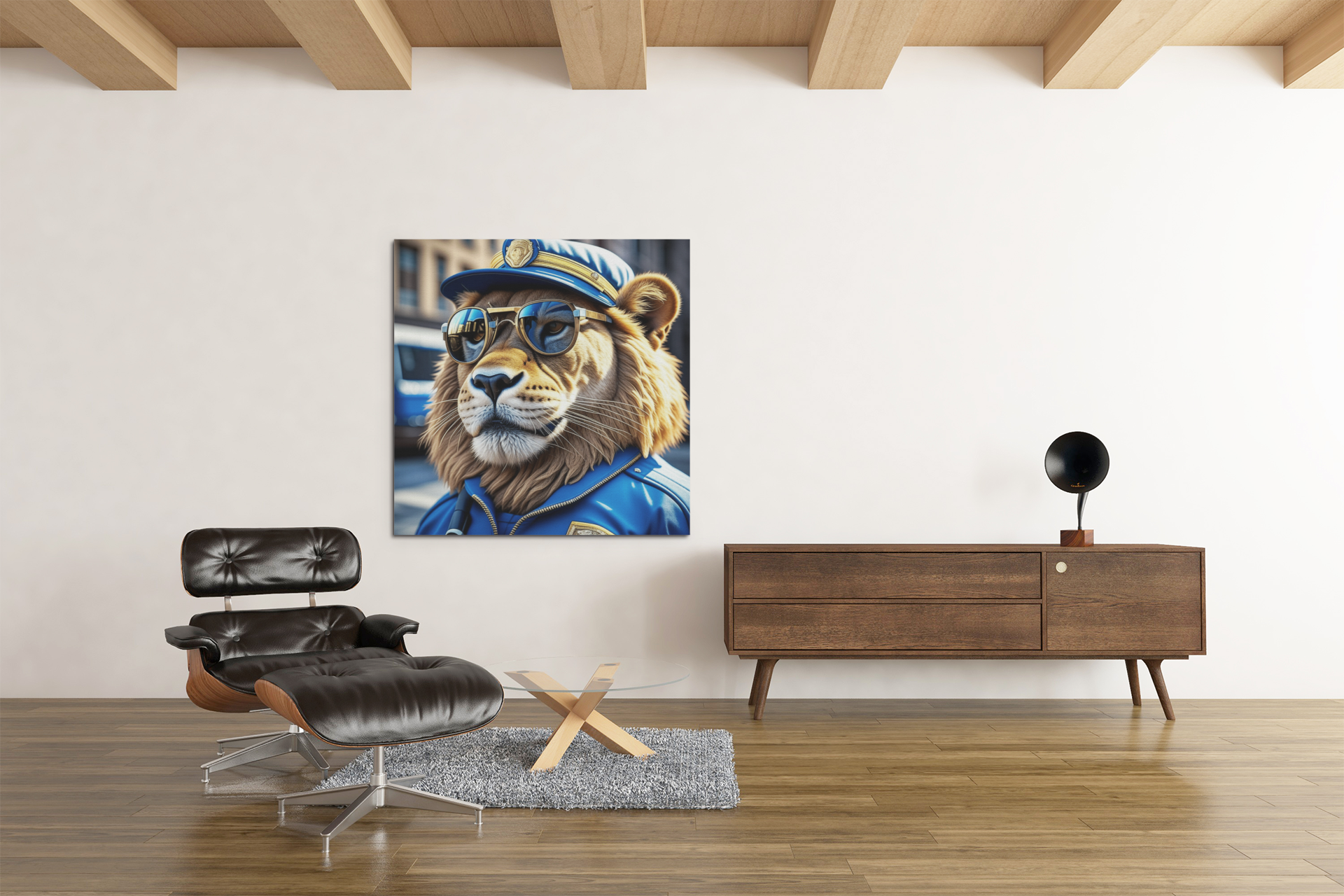 lion wall art, lion canvas, abstract lion art