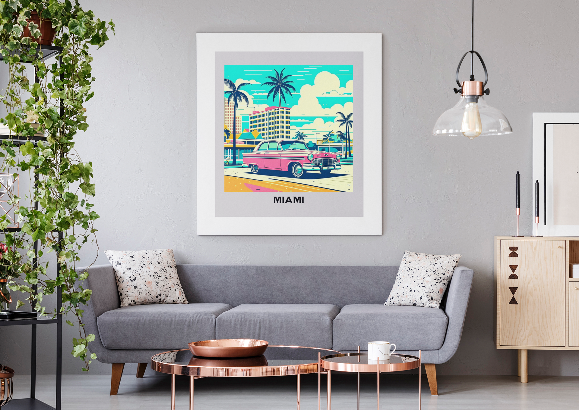 miami poster, vintage travel poster