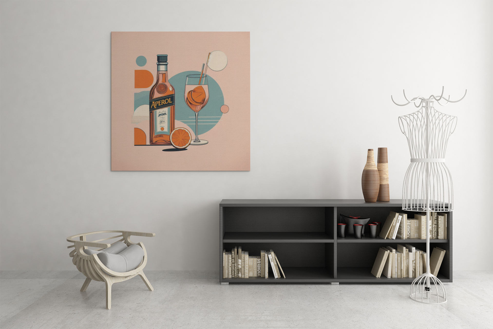 aperol spritz poster, cocktail poster, bar cart decor