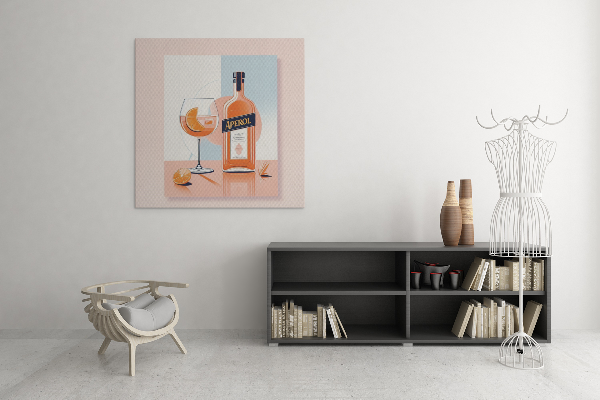 aperol spritz poster, cocktail poster, bar cart decor