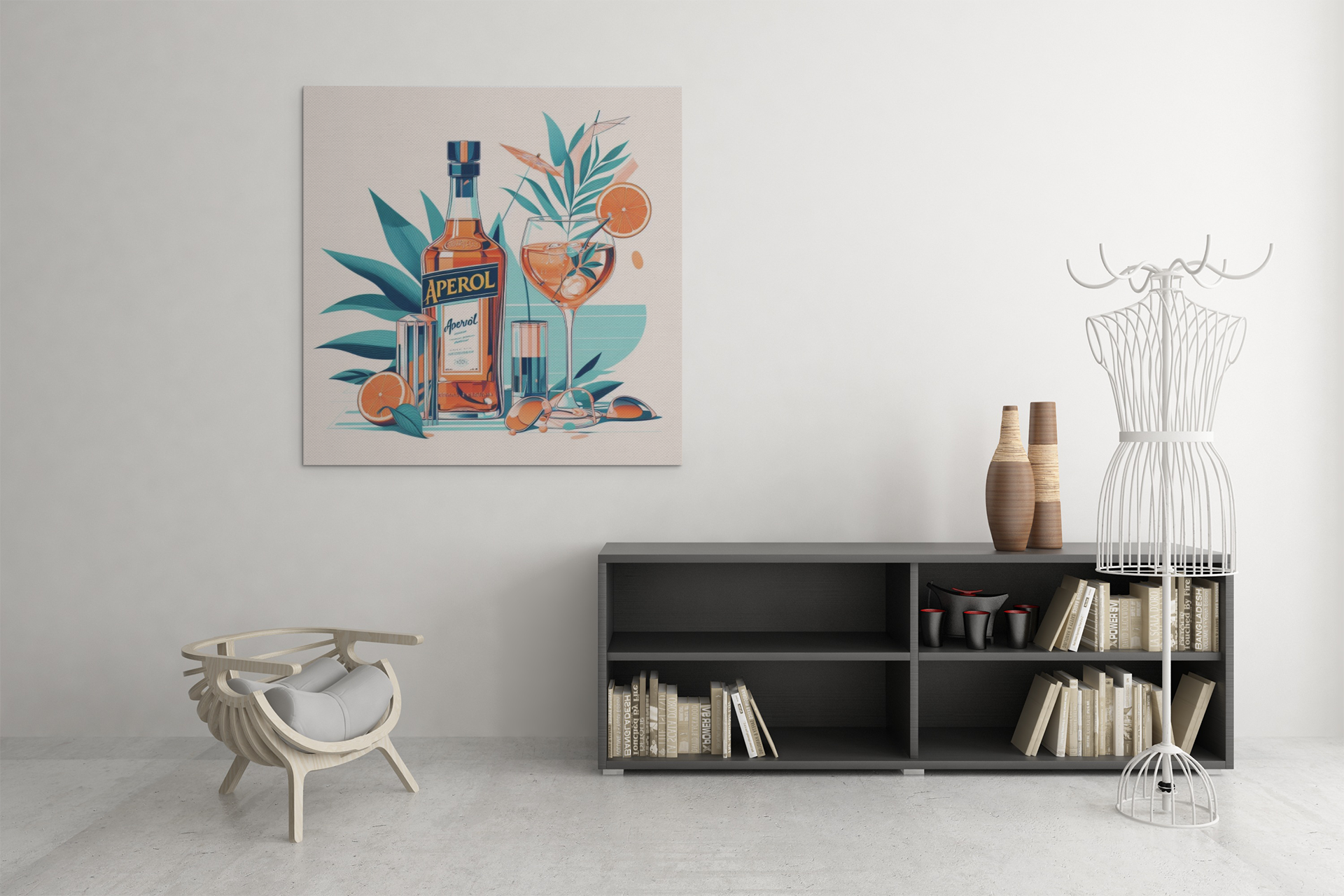 aperol spritz poster, cocktail poster, bar cart decor