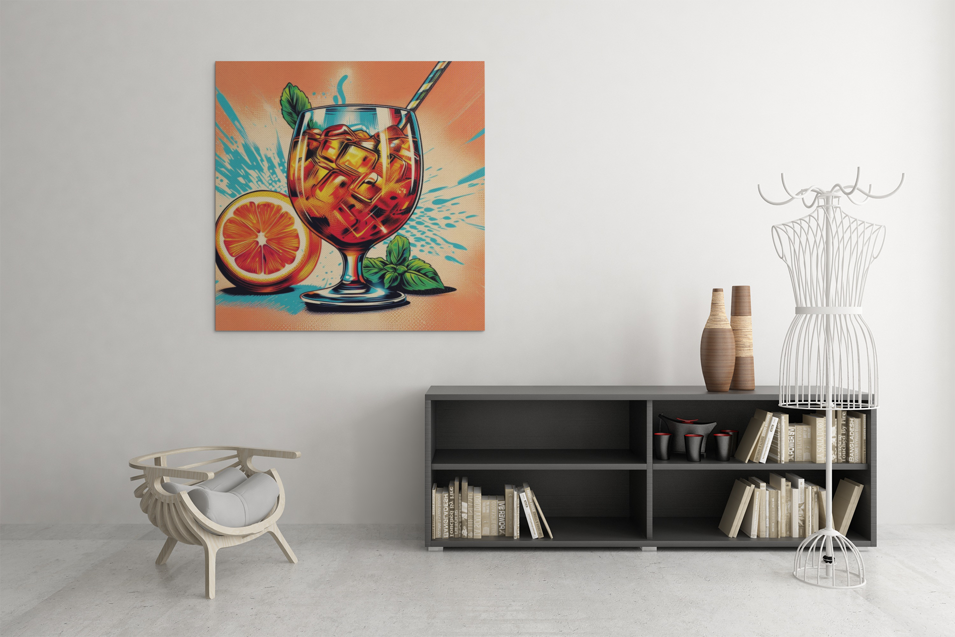 aperol spritz poster, cocktail poster, bar cart decor