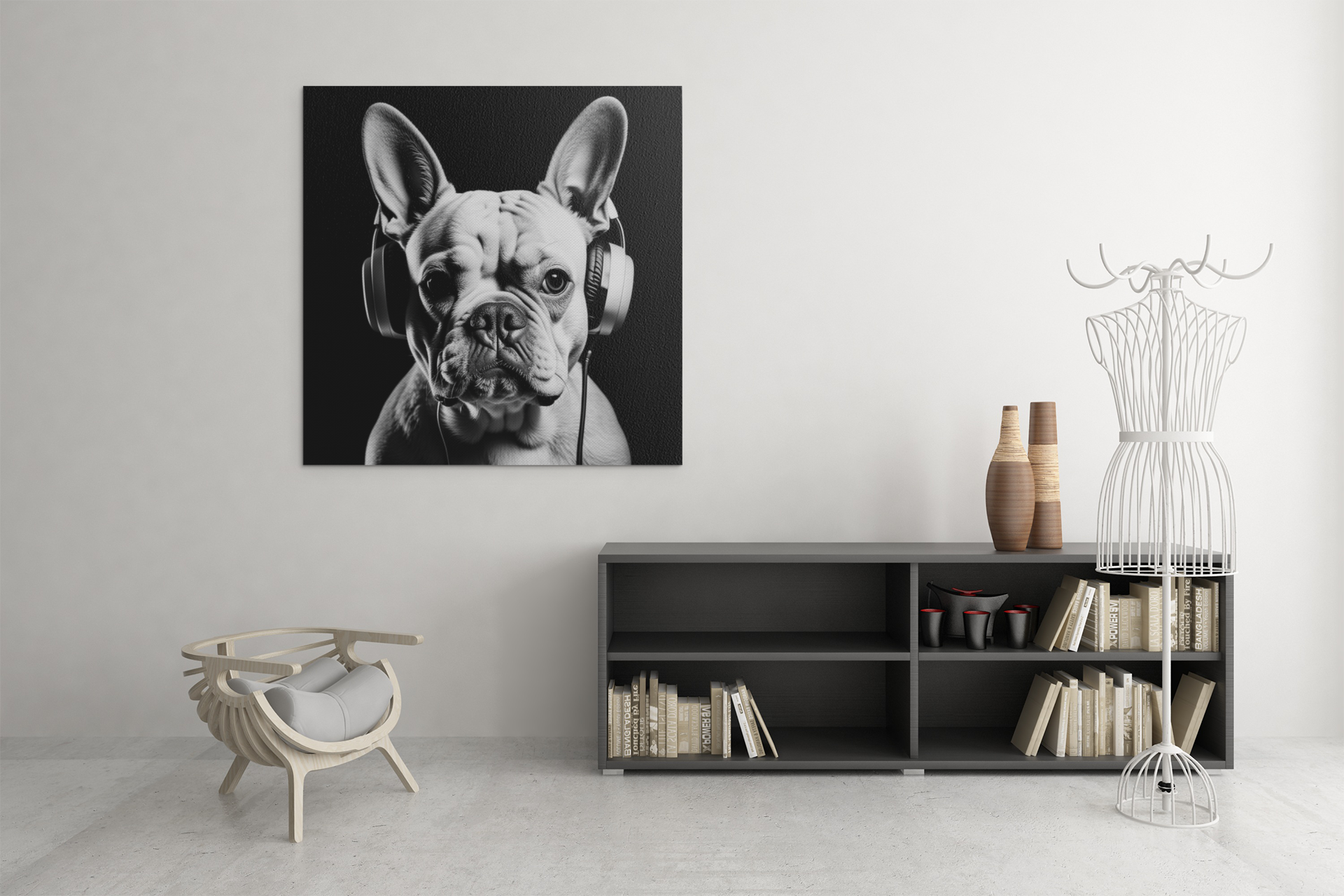 french bulldog artwork, frenchie wall art, gaming wall art