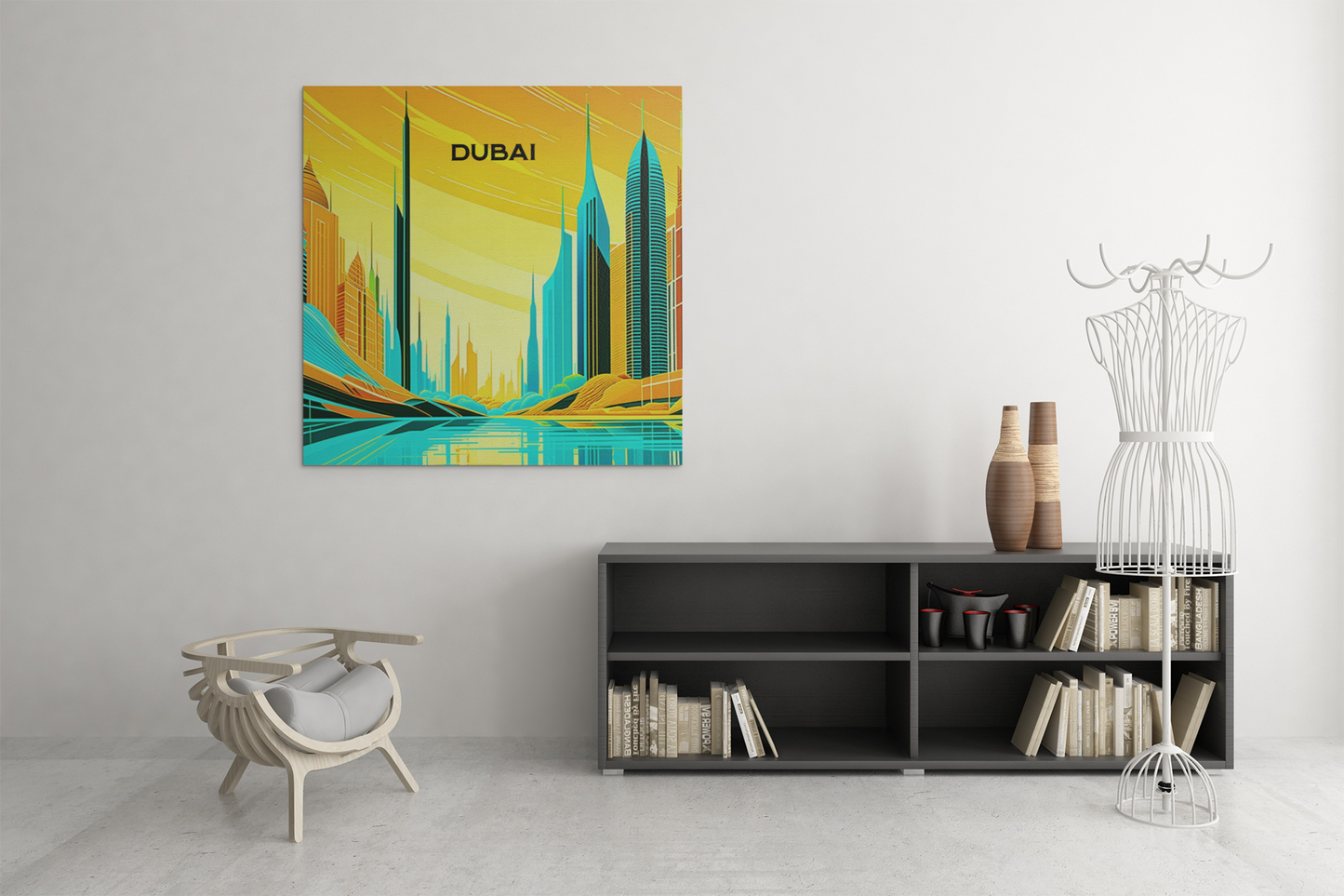 dubai poster, retro travel poster, dubai wall art canvas