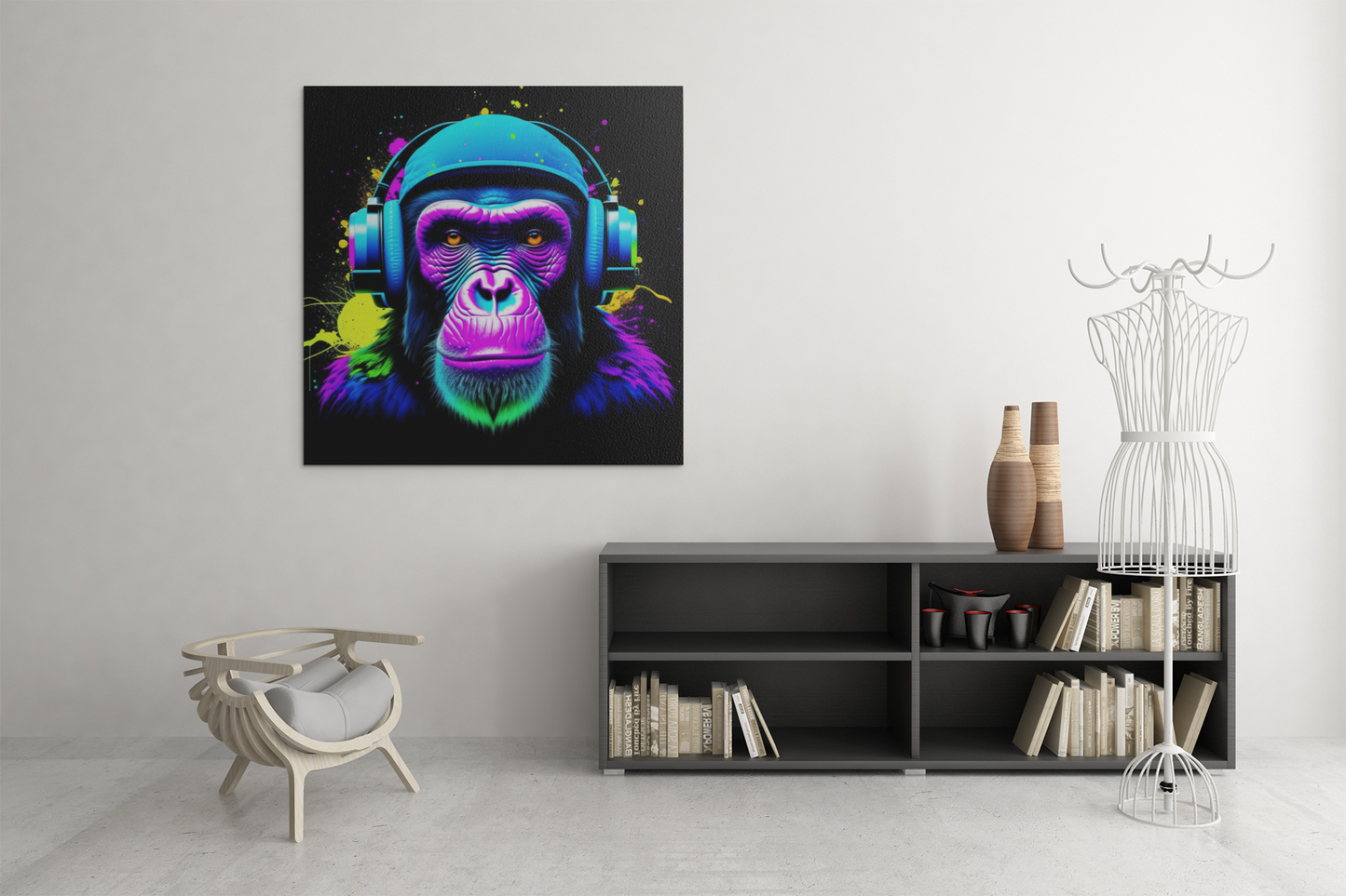 monkey artwork, gaming wall art, monkey wall art canvas