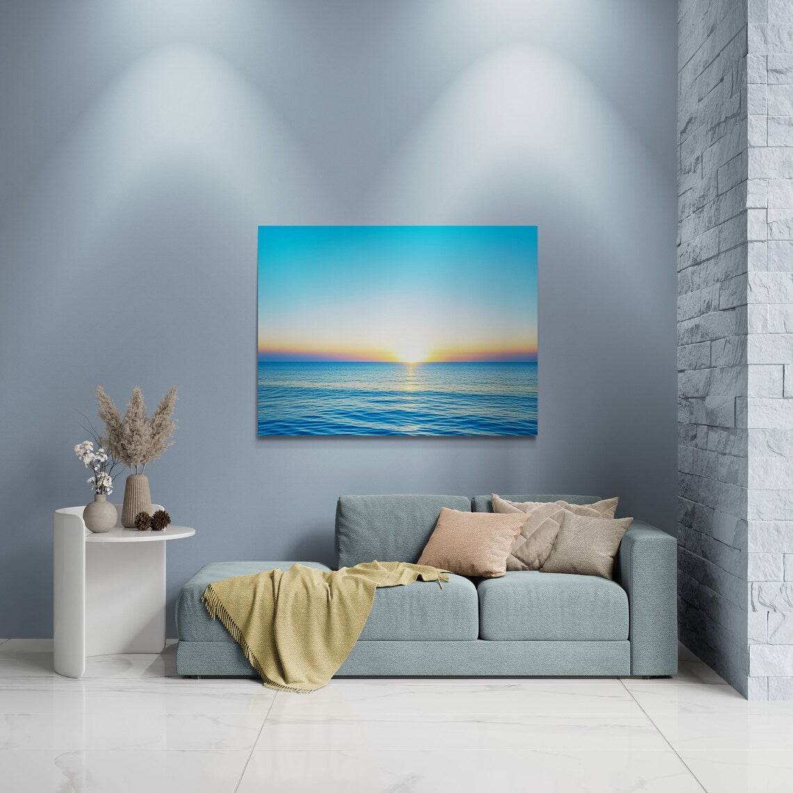 coastal artwork, ocean canvas wall art, beach canvas art, abstract seascape