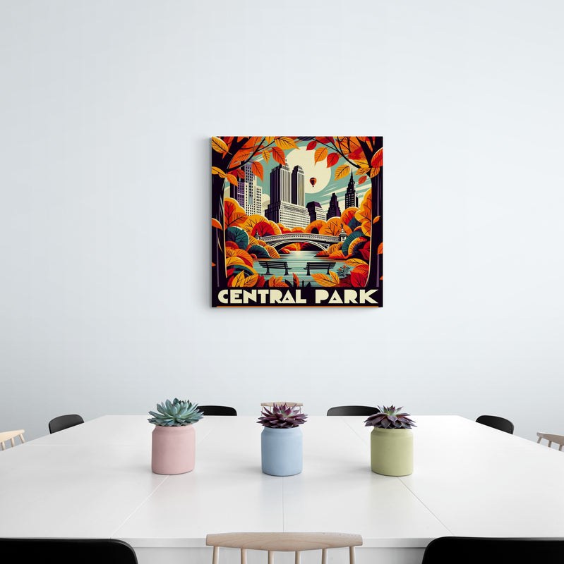 central park, vintage travel poster