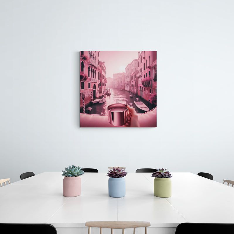 blush pink wall art, venice artwork, venice wall art canvas