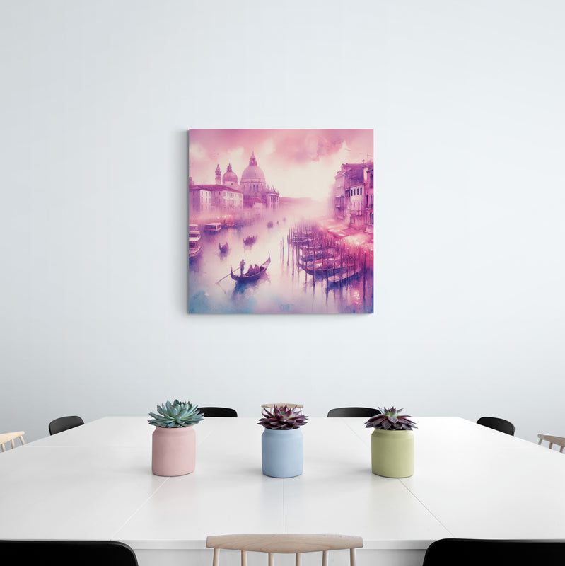 blush pink wall art, venice artwork, venice wall art canvas