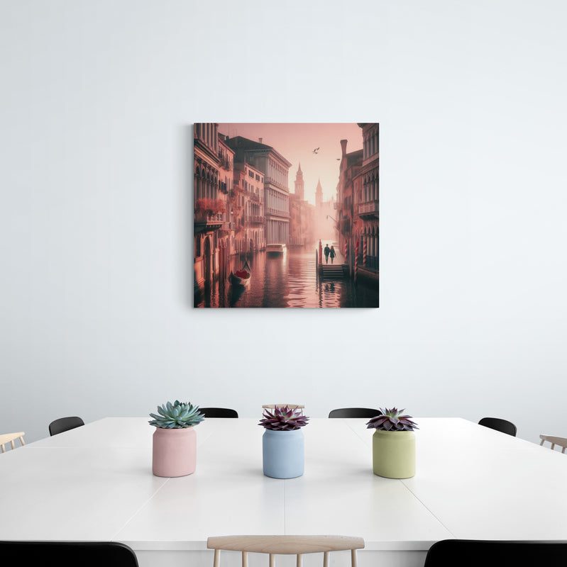 blush pink wall art, venice artwork, venice wall art canvas