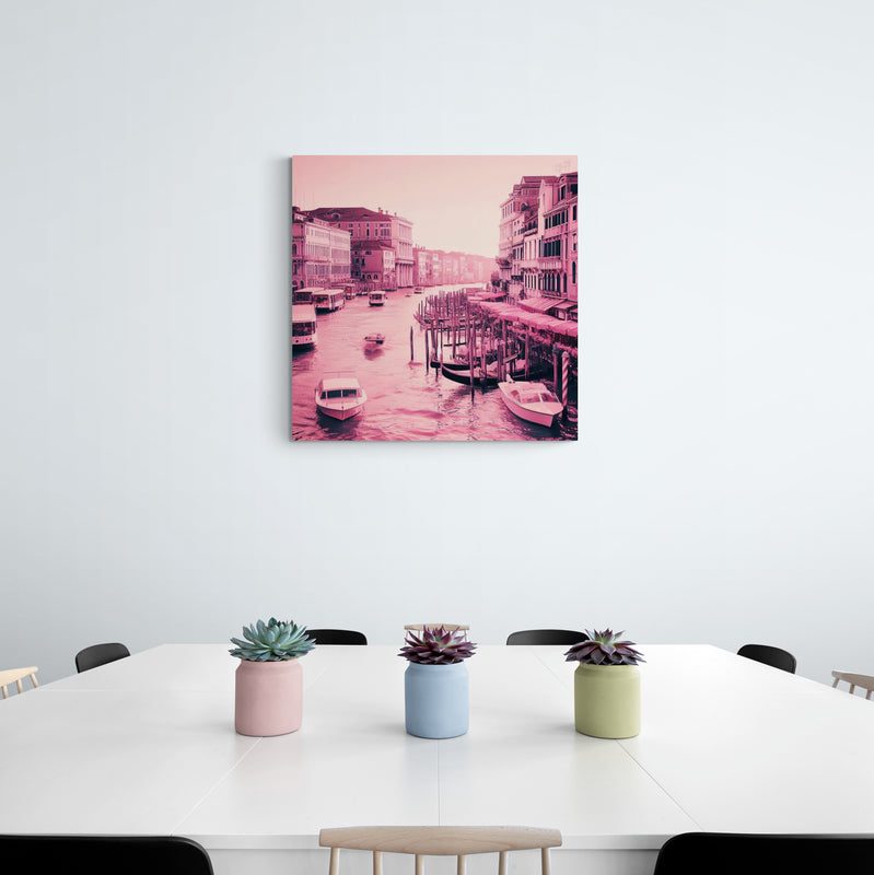 blush pink wall art, venice artwork, venice wall art canvas