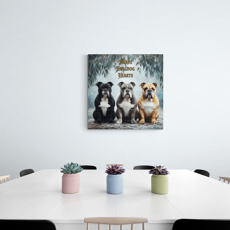 bulldog wall art, bulldog canvas art, bulldog artwork