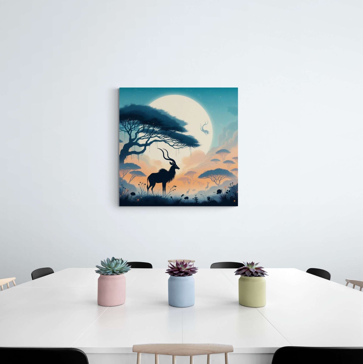 deer canvas, kudu artwork, wildlife canvas