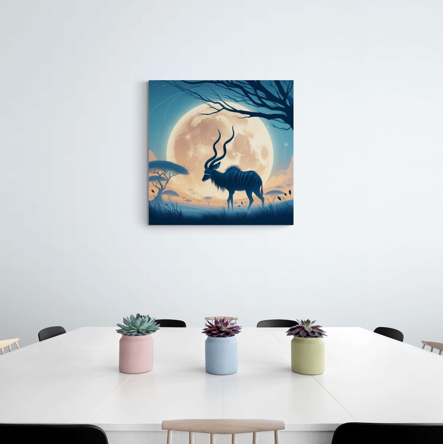 deer canvas, kudu artwork, wildlife canvas