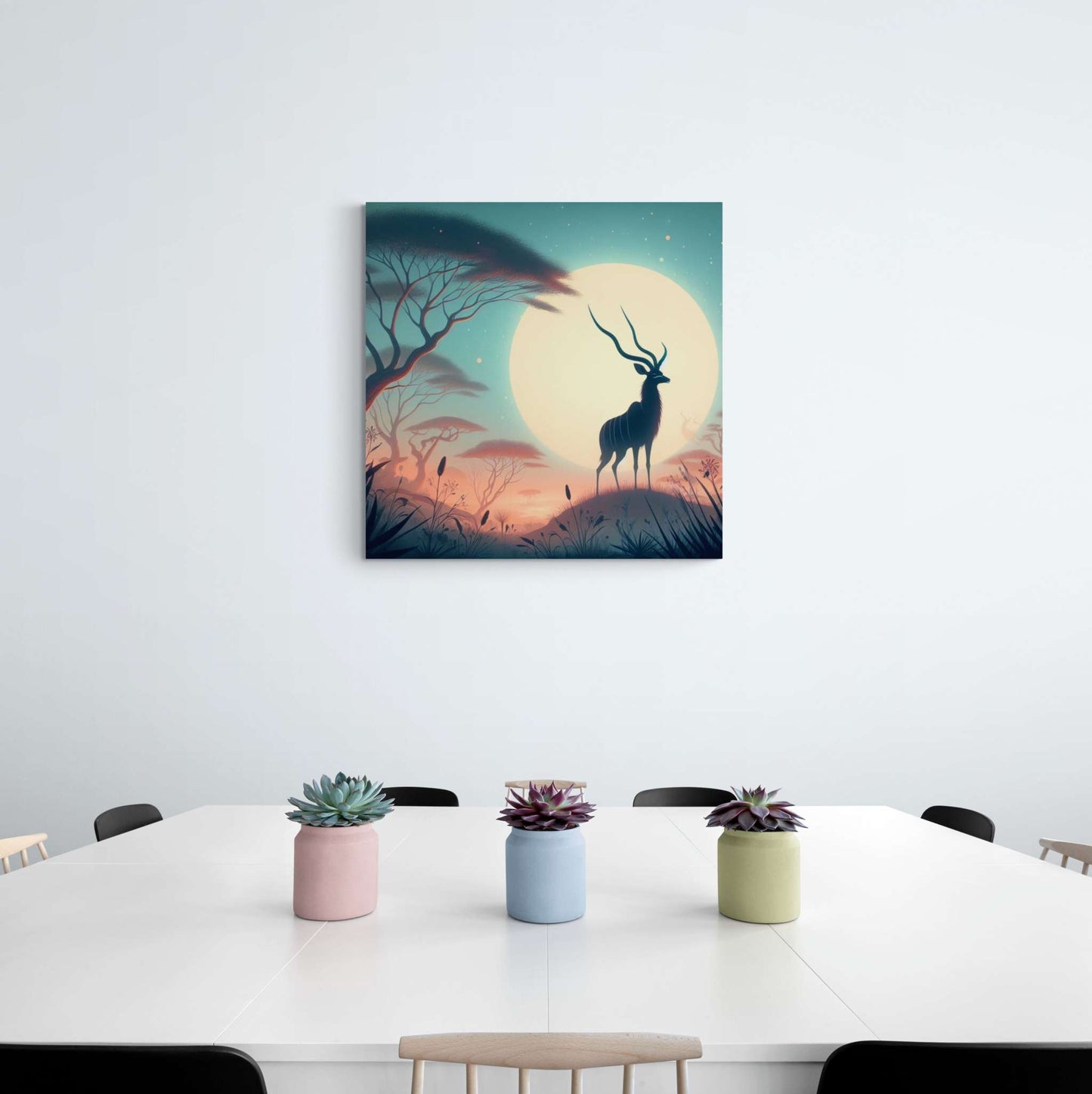 deer canvas, kudu artwork, wildlife canvas