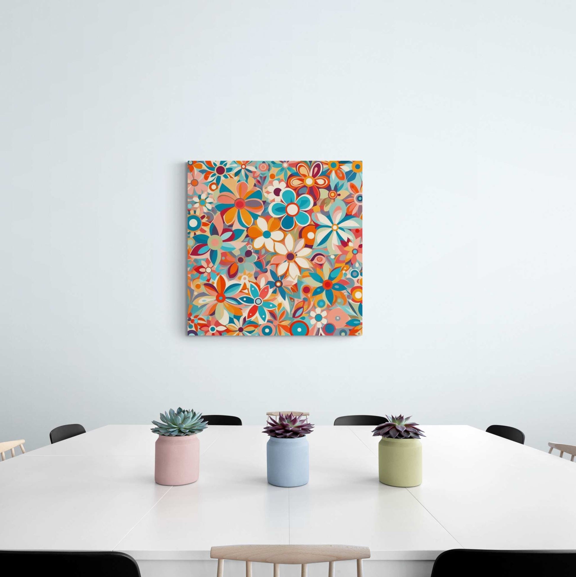 floral canvas wall art, abstract floral canvas