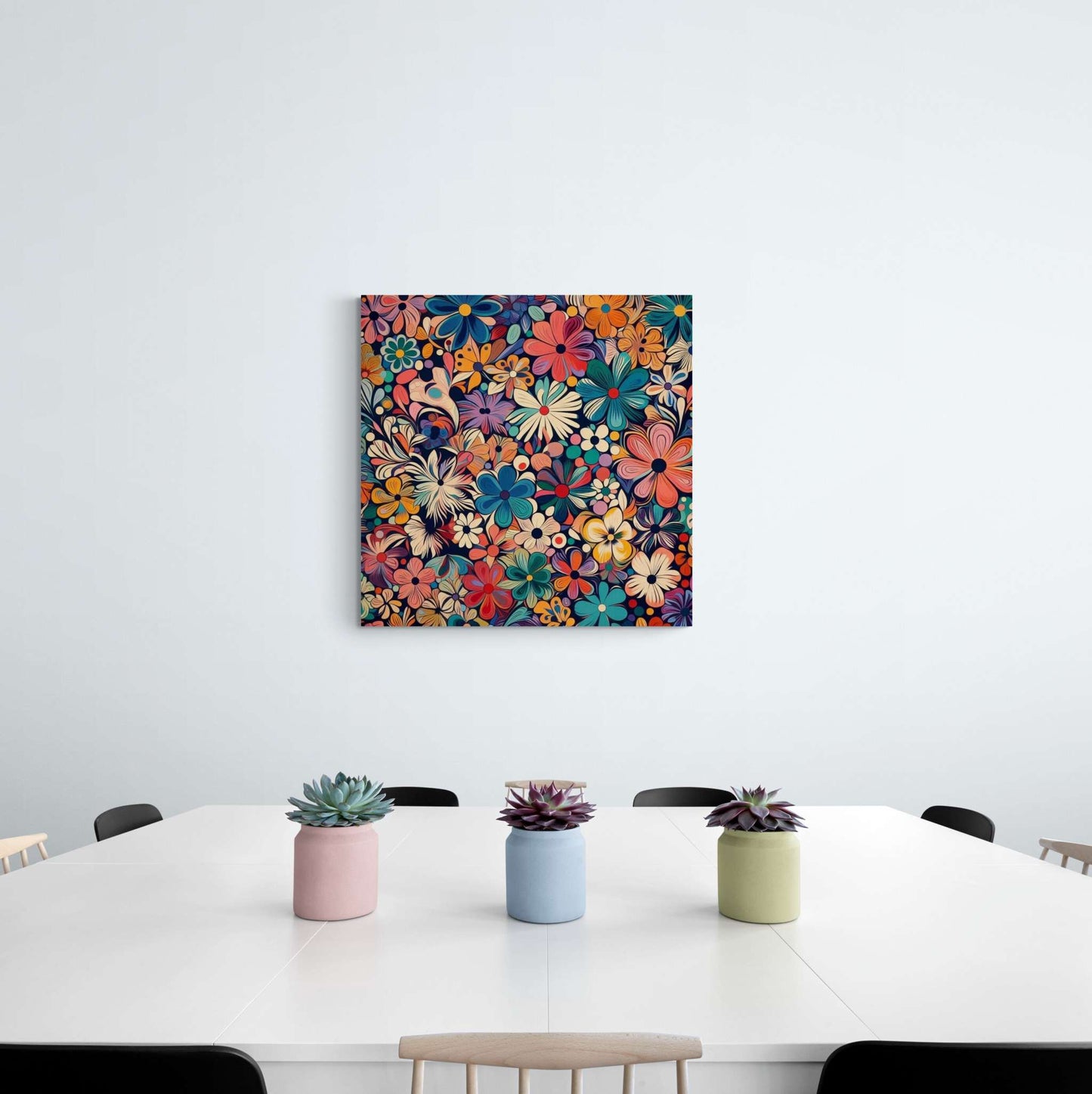 floral canvas wall art, abstract floral canvas