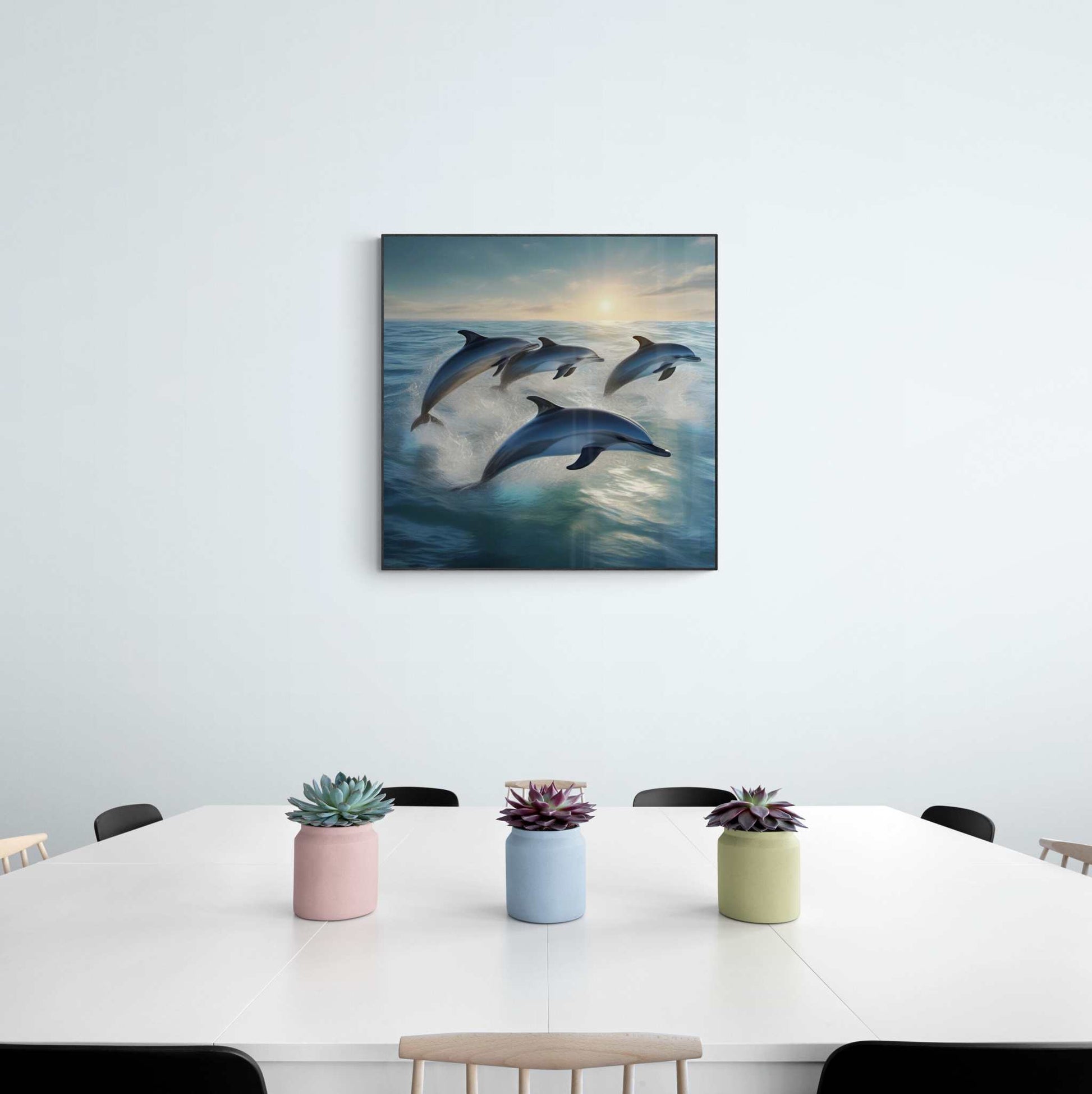 coastal artwork, ocean canvas wall art, beach canvas art, dolphin wall art