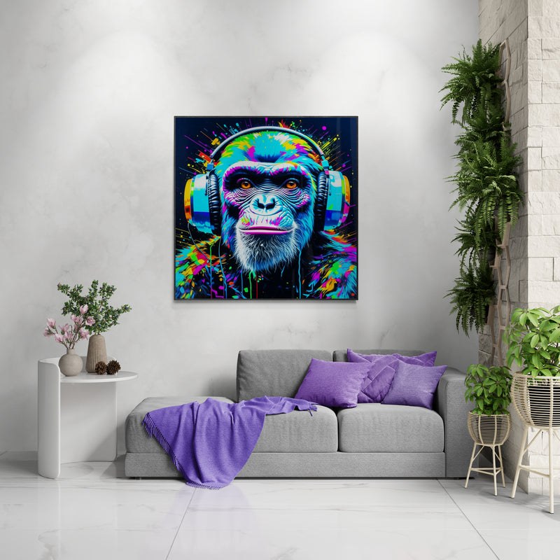 monkey artwork, gaming wall art, monkey wall art canvas