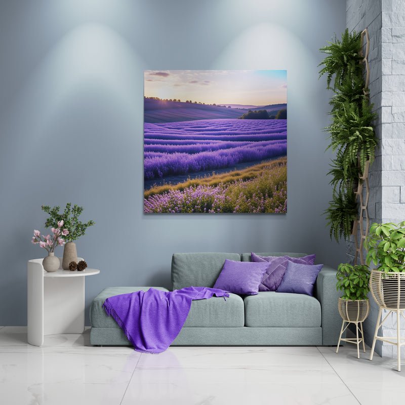 lavender wall art, lavender canvas, landscape art