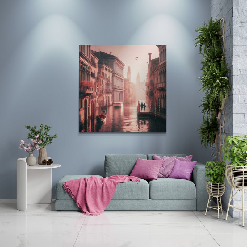 blush pink wall art, venice artwork, venice wall art canvas