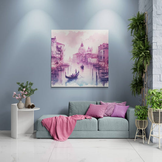 blush pink wall art, venice artwork, venice wall art canvas