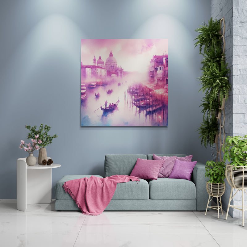 blush pink wall art, venice artwork, venice wall art canvas