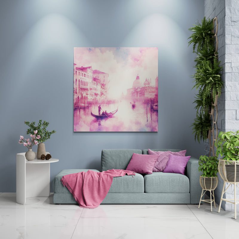 blush pink wall art, venice artwork, venice wall art canvas