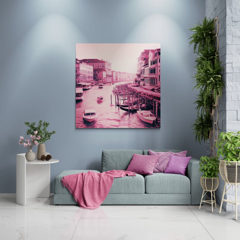 blush pink wall art, venice artwork, venice wall art canvas